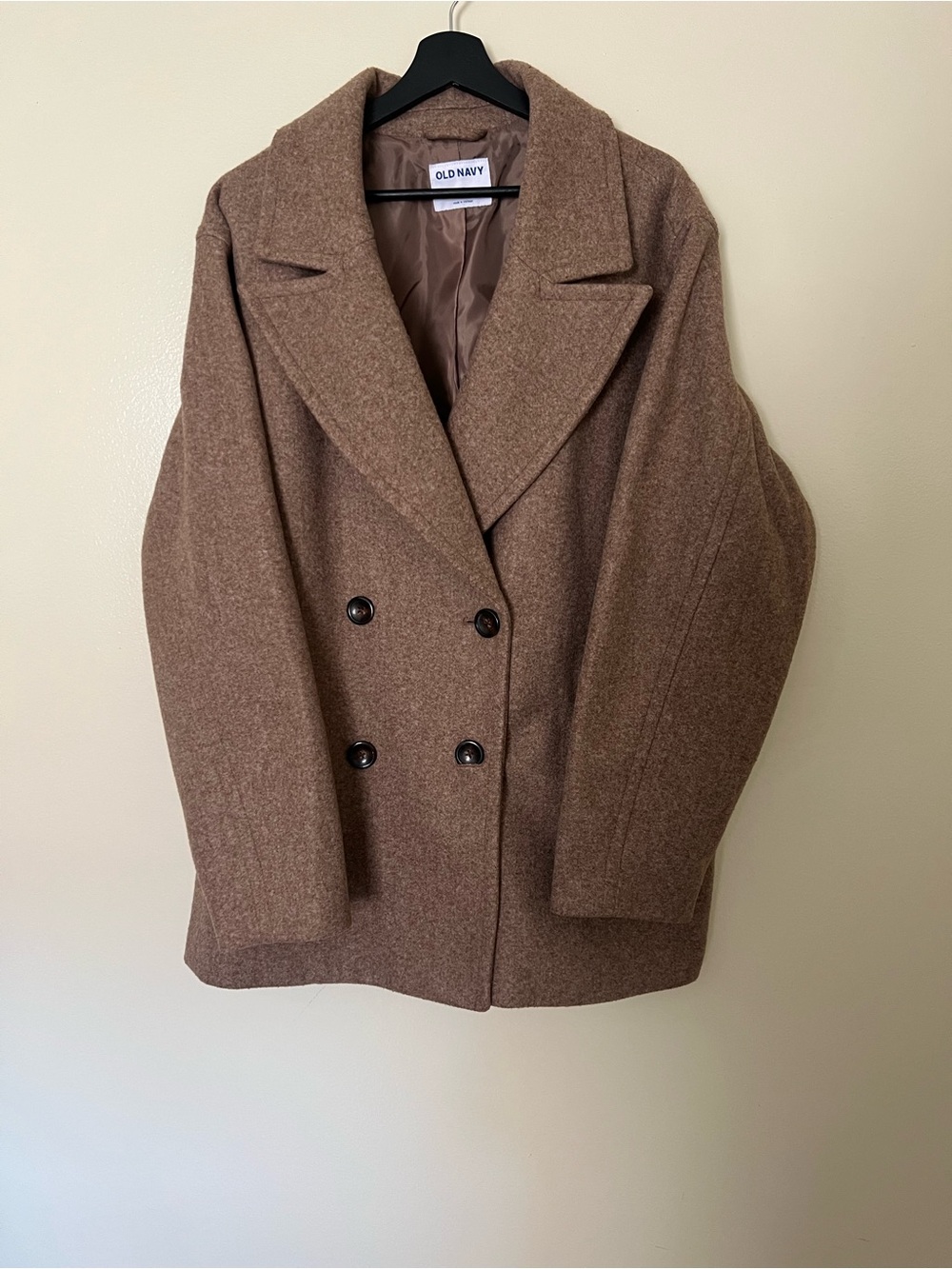 Old Navy Oversized Double Breasted Pea Coat Brown Women's Size XXL